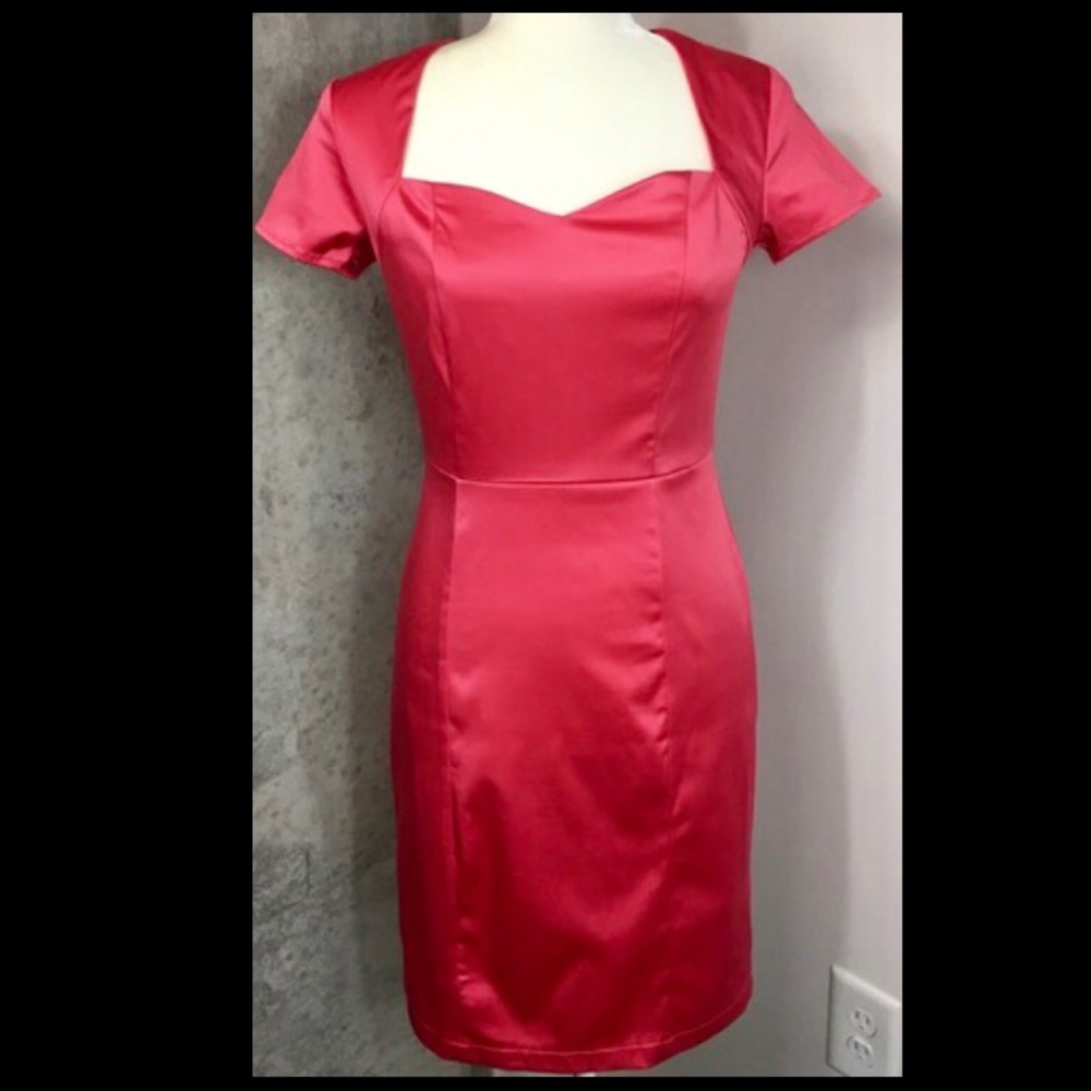 Forever21 Coral Pink Satin Sweetheart Dress